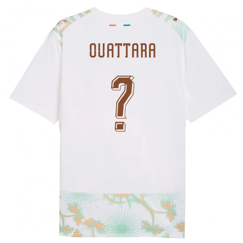 Danxen Men Ivory Coast Abdoul Ouattara #0 White Orange Green Away Jersey 26-28 T-Shirt