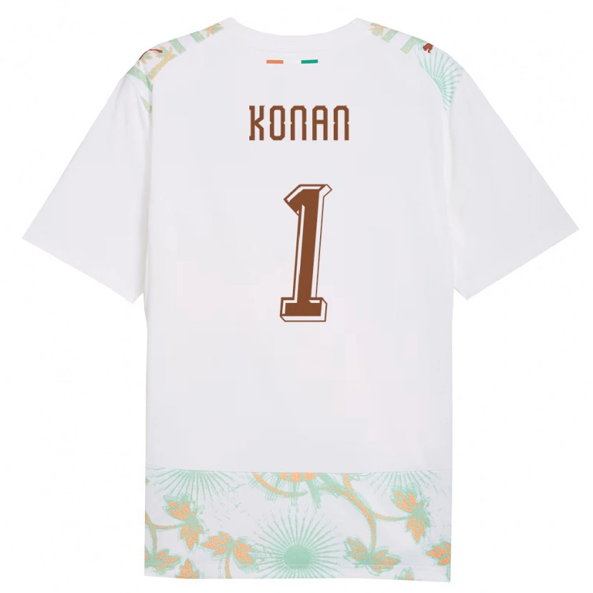 Danxen Men Ivory Coast Yvann Konan #1 White Orange Green Away Jersey 26-28 T-Shirt