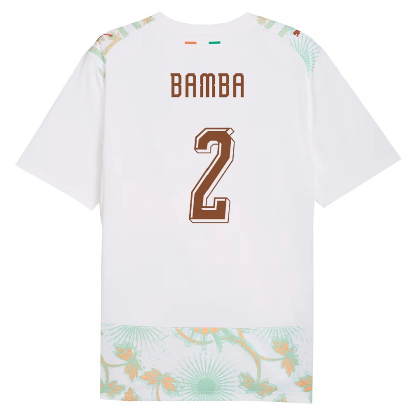 Danxen Men Ivory Coast Goudouss Bamba #2 White Orange Green Away Jersey 26-28 T-Shirt