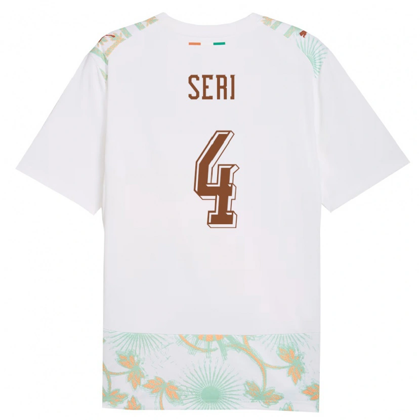 Danxen Men Ivory Coast Jean Michaël Seri #4 White Orange Green Away Jersey 26-28 T-Shirt