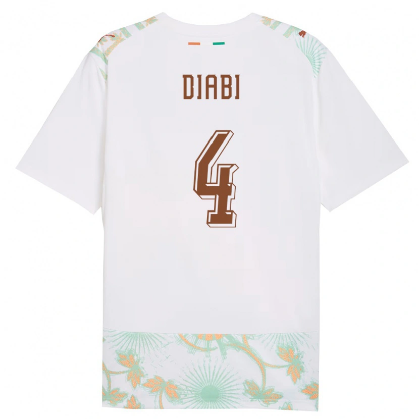 Danxen Men Ivory Coast Ismail Diabi #4 White Orange Green Away Jersey 26-28 T-Shirt