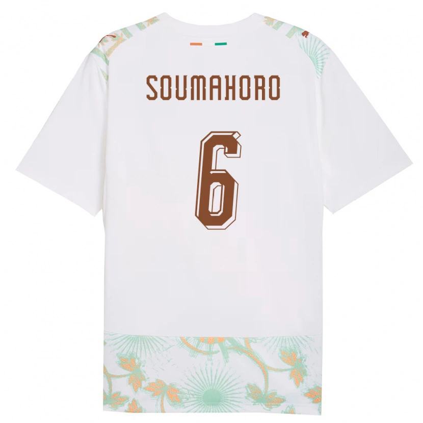 Danxen Men Ivory Coast Habib Soumahoro #6 White Orange Green Away Jersey 26-28 T-Shirt