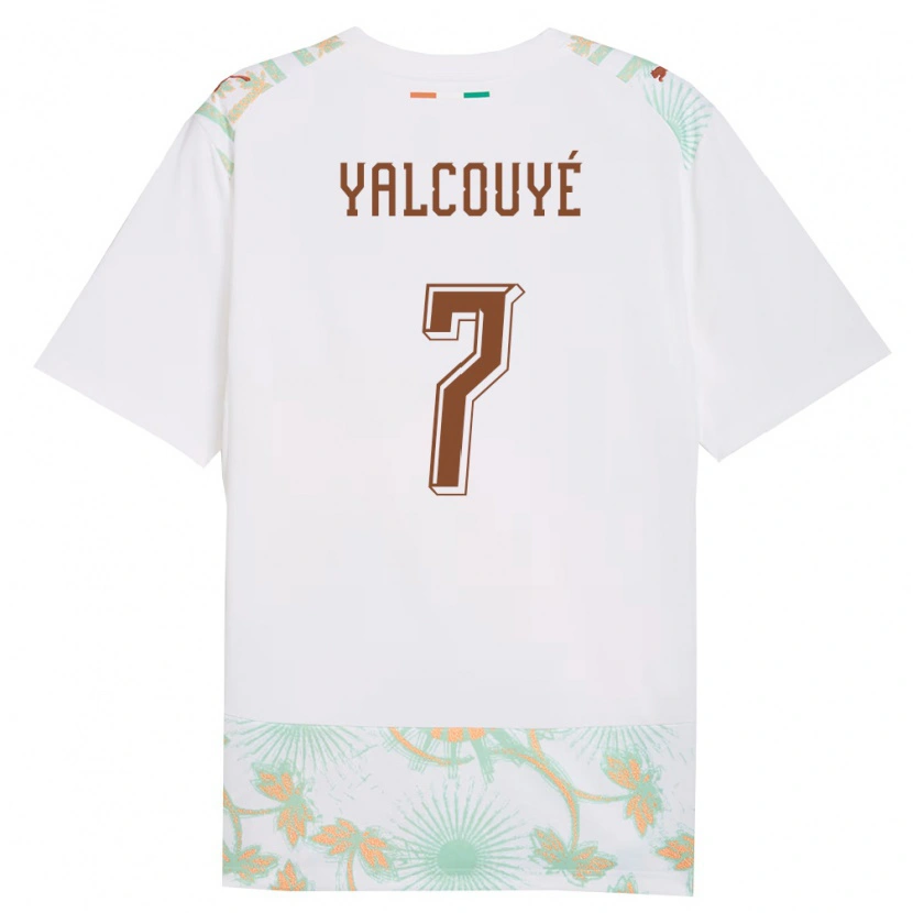 Danxen Men Ivory Coast Malick Yalcouyé #7 White Orange Green Away Jersey 26-28 T-Shirt