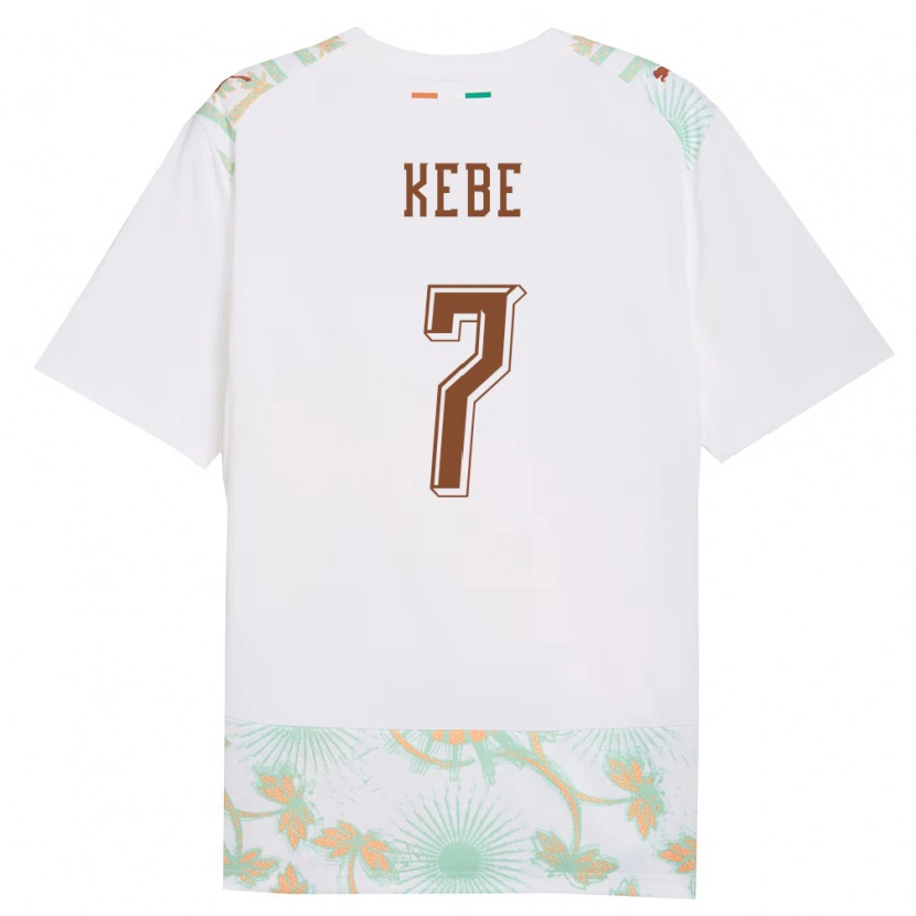 Danxen Men Ivory Coast Bakary Kebe #7 White Orange Green Away Jersey 26-28 T-Shirt