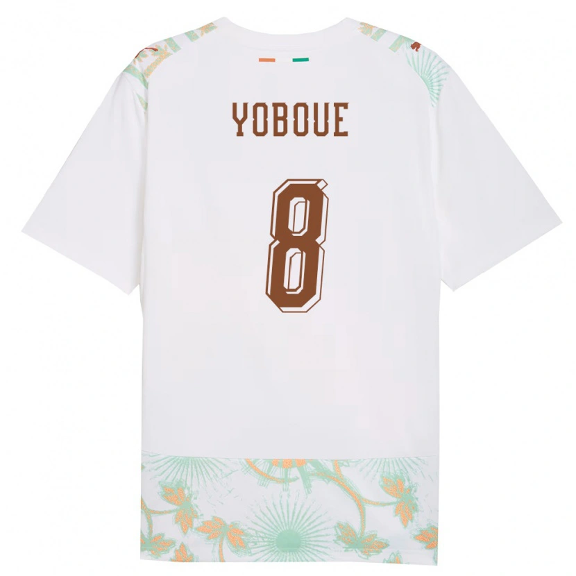 Danxen Men Ivory Coast Daan Yoboue #8 White Orange Green Away Jersey 26-28 T-Shirt