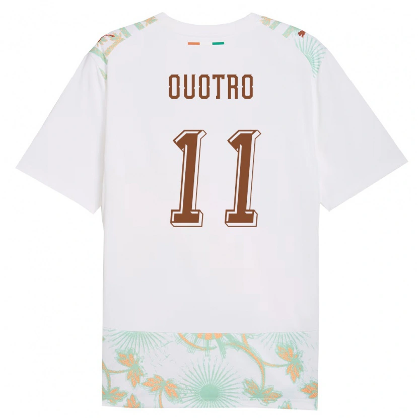 Danxen Men Ivory Coast Patrick Ouotro #11 White Orange Green Away Jersey 26-28 T-Shirt
