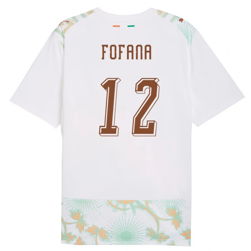 Danxen Men Ivory Coast Souleymane Fofana #12 White Orange Green Away Jersey 26-28 T-Shirt