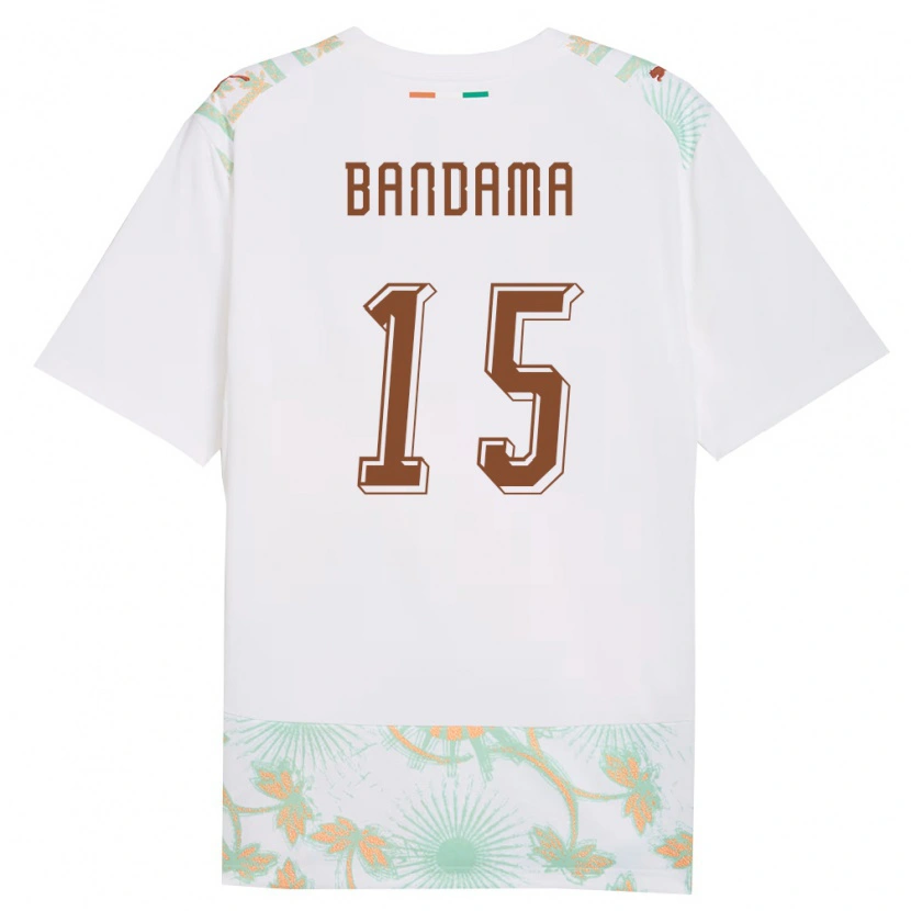 Danxen Men Ivory Coast Gilbert Bandama #15 White Orange Green Away Jersey 26-28 T-Shirt
