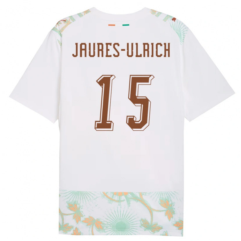 Danxen Men Ivory Coast Loukou Jaures-Ulrich #15 White Orange Green Away Jersey 26-28 T-Shirt