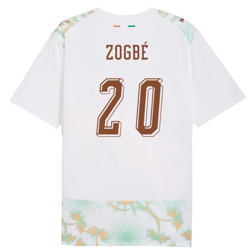 Danxen Men Ivory Coast Luck Zogbé #20 White Orange Green Away Jersey 26-28 T-Shirt