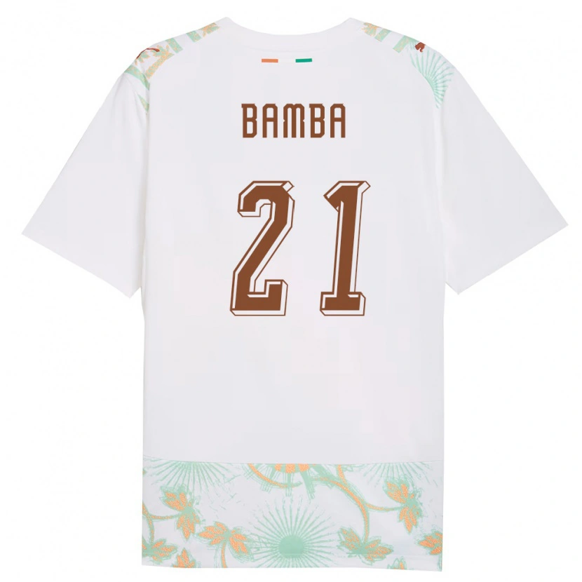 Danxen Men Ivory Coast Siaka Bamba #21 White Orange Green Away Jersey 26-28 T-Shirt