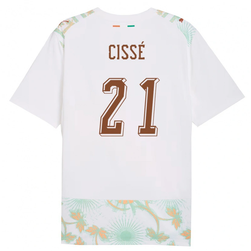 Danxen Men Ivory Coast Aboulaye Cissé #21 White Orange Green Away Jersey 26-28 T-Shirt