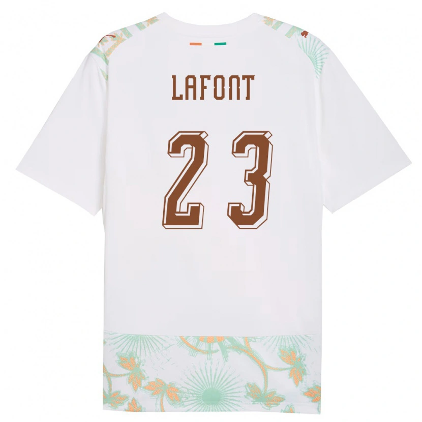Danxen Men Ivory Coast Alban Lafont #23 White Orange Green Away Jersey 26-28 T-Shirt