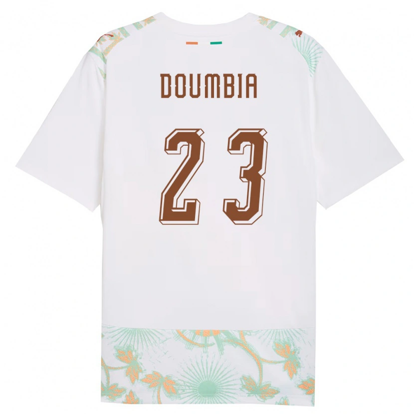 Danxen Men Ivory Coast Aboubacar Doumbia #23 White Orange Green Away Jersey 26-28 T-Shirt