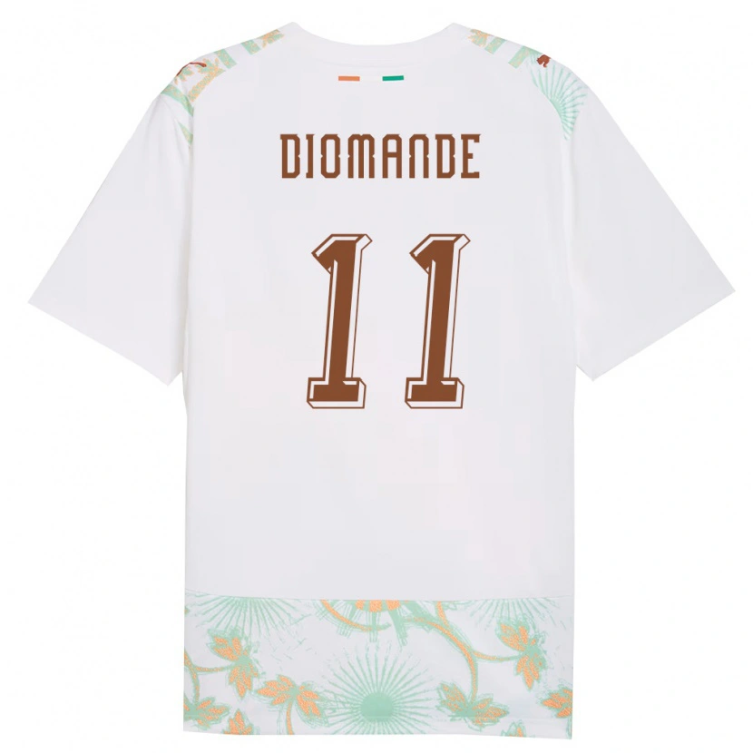 Danxen Men Ivory Coast Yan Diomande #11 White Orange Green Away Jersey 26-28 T-Shirt