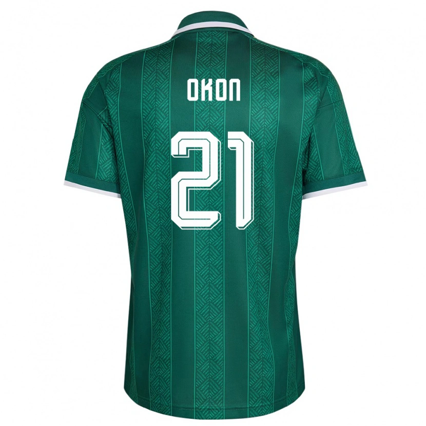 Danxen Men South Africa Ime Okon #21 Green White Gold Away Jersey 26-28 T-Shirt