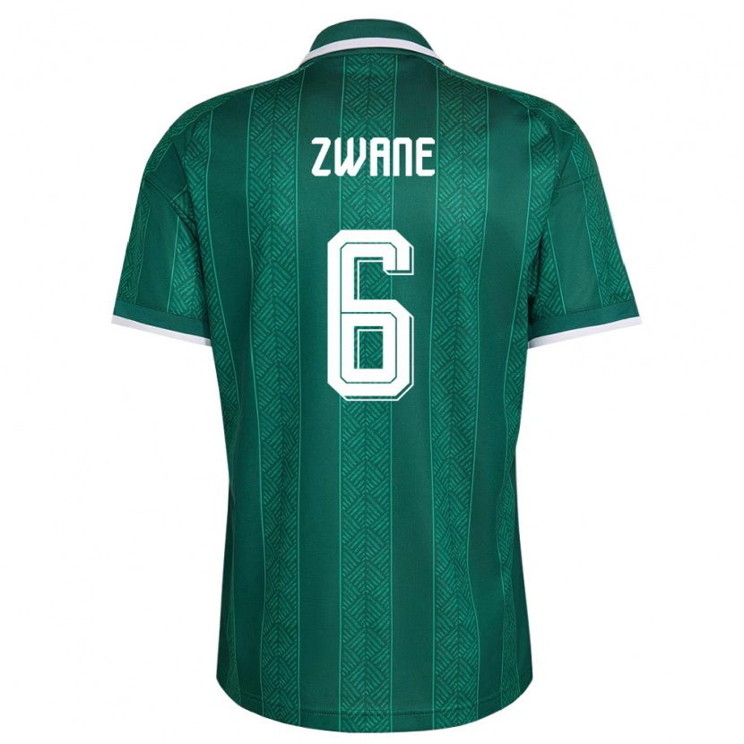 Danxen Men South Africa Samkelo Zwane #6 Green White Gold Away Jersey 26-28 T-Shirt