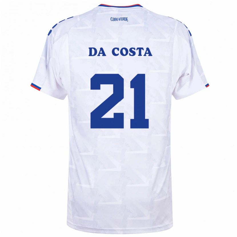 Danxen Men Cape Verde Nuno Da Costa #21 White Burgundy Away Jersey 26-28 T-Shirt