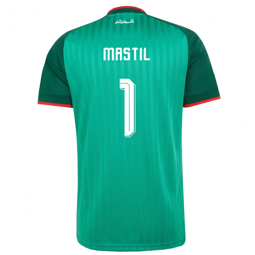Danxen Men Algeria Melvin Mastil #1 Green Red White Away Jersey 26-28 T-Shirt