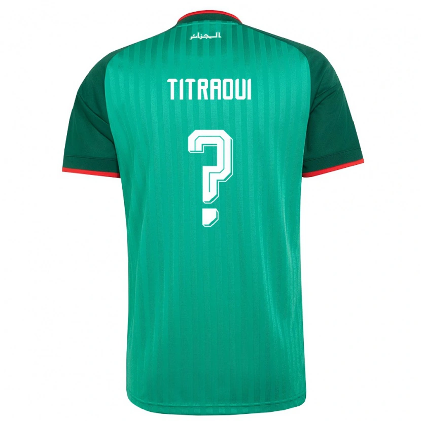 Danxen Men Algeria Yassine Titraoui #0 Green Red White Away Jersey 26-28 T-Shirt