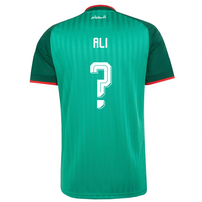 Danxen Men Algeria Kéfren Ali #0 Green Red White Away Jersey 26-28 T-Shirt