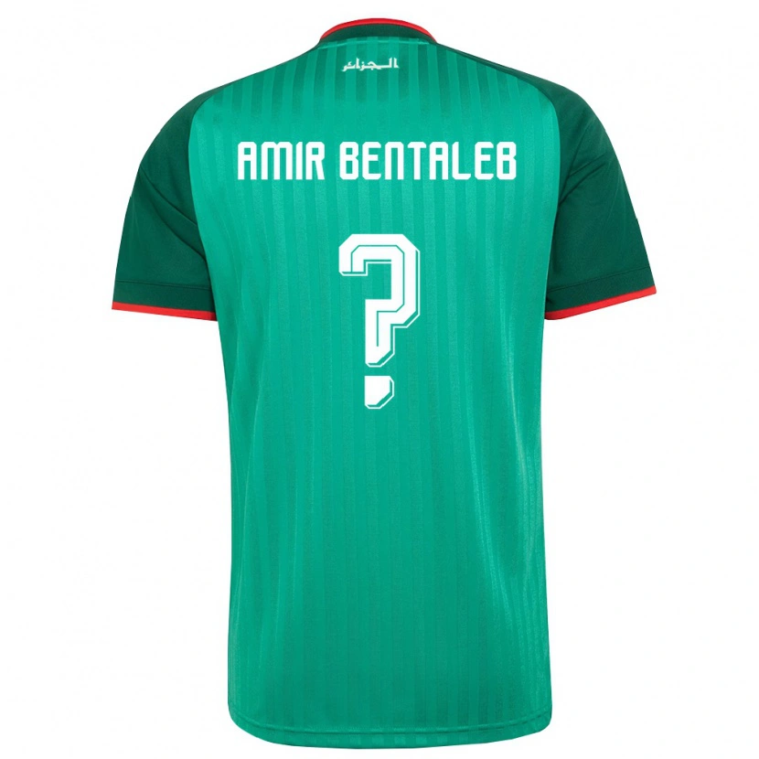 Danxen Men Algeria Mohamed Amir Bentaleb #0 Green Red White Away Jersey 26-28 T-Shirt