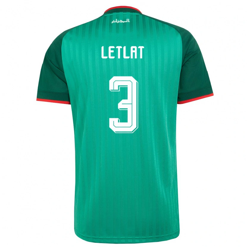Danxen Men Algeria Adam Letlat #3 Green Red White Away Jersey 26-28 T-Shirt