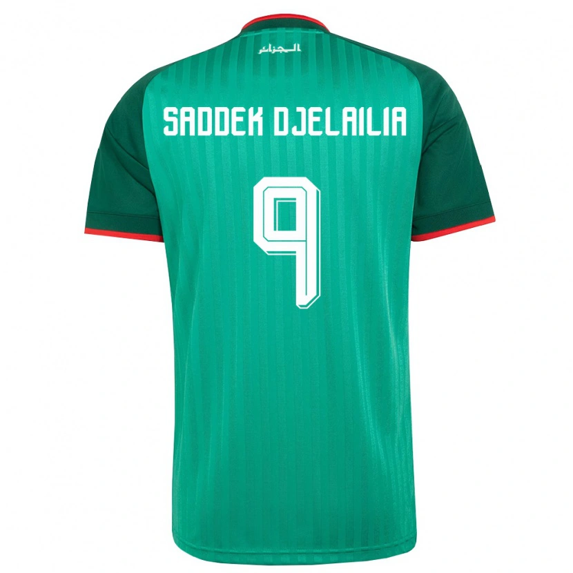Danxen Men Algeria Mohamed Saddek Djelailia #9 Green Red White Away Jersey 26-28 T-Shirt