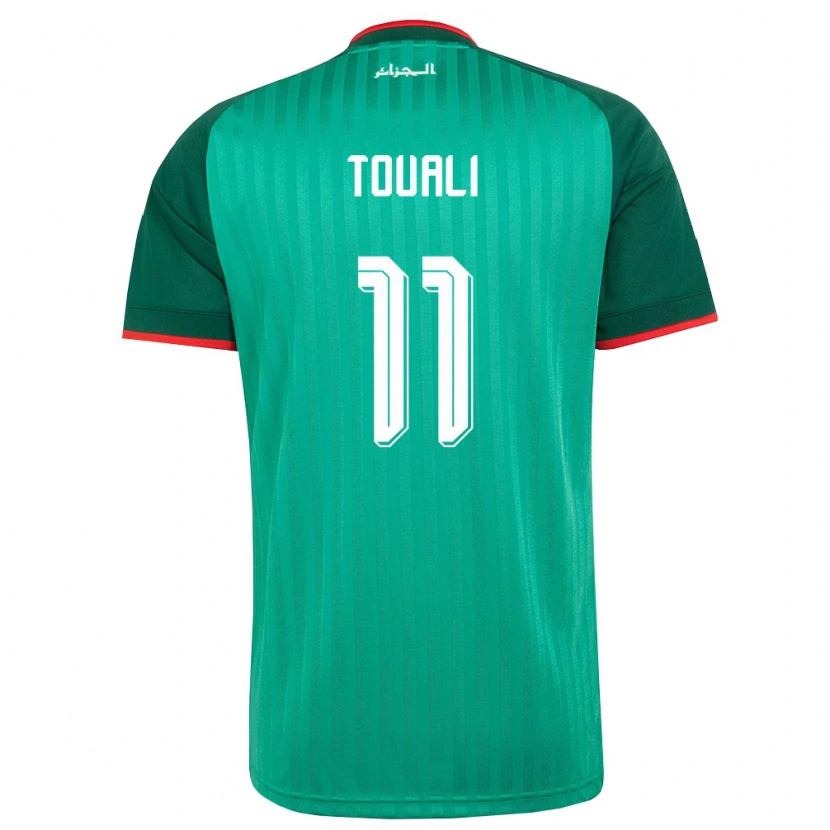 Danxen Men Algeria Khalil Touali #11 Green Red White Away Jersey 26-28 T-Shirt