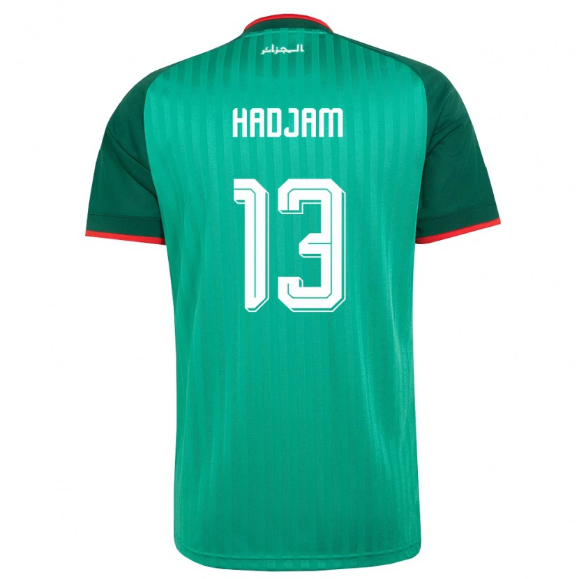 Danxen Men Algeria Jaouen Hadjam #13 Green Red White Away Jersey 26-28 T-Shirt