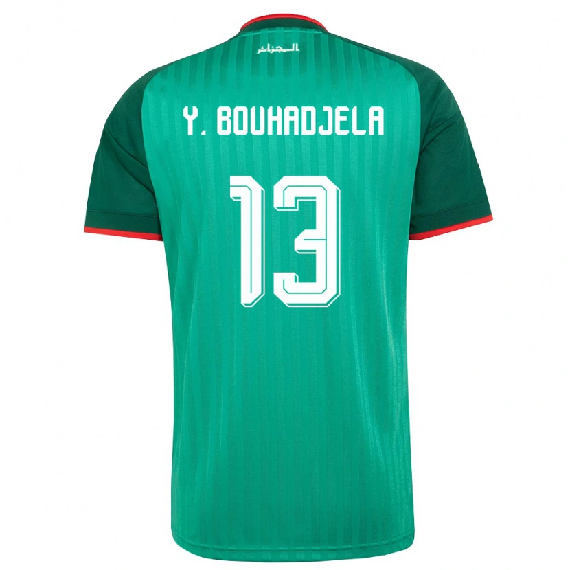 Danxen Men Algeria Yasser Noureddine Bouhadjela #13 Green Red White Away Jersey 26-28 T-Shirt