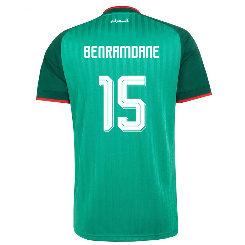 Danxen Men Algeria Noam Benramdane #15 Green Red White Away Jersey 26-28 T-Shirt