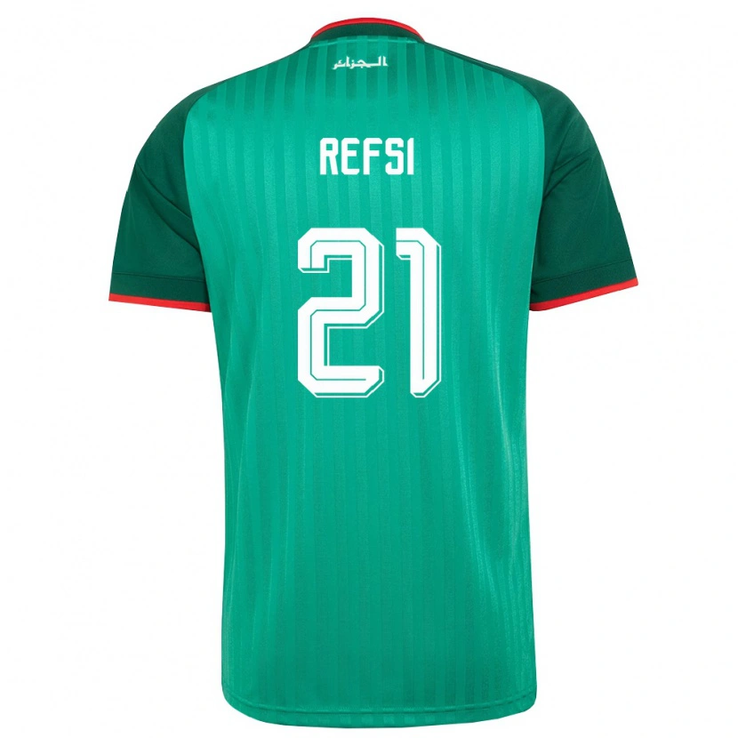 Danxen Men Algeria Ilian Refsi #21 Green Red White Away Jersey 26-28 T-Shirt