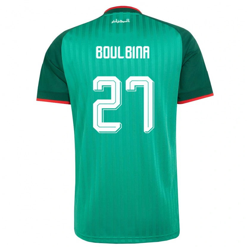 Danxen Men Algeria Adil Boulbina #27 Green Red White Away Jersey 26-28 T-Shirt