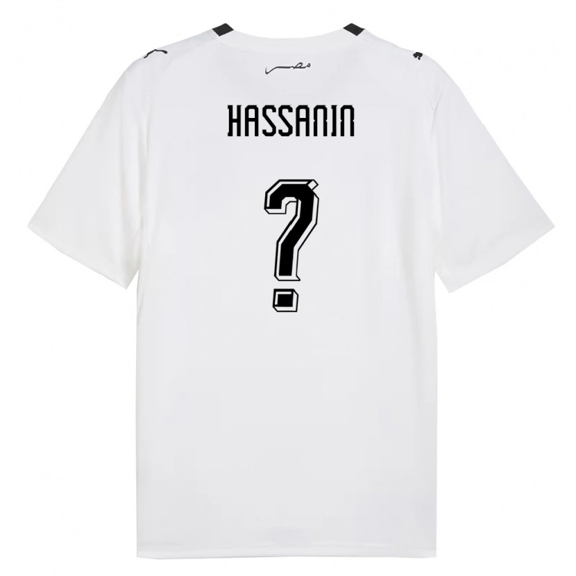 Danxen Men Egypt Karim Hassanin #0 White Gray Black Away Jersey 26-28 T-Shirt