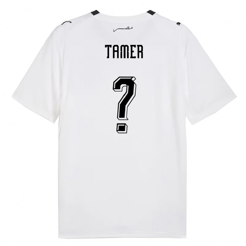 Danxen Men Egypt Seif Tamer #0 White Gray Black Away Jersey 26-28 T-Shirt
