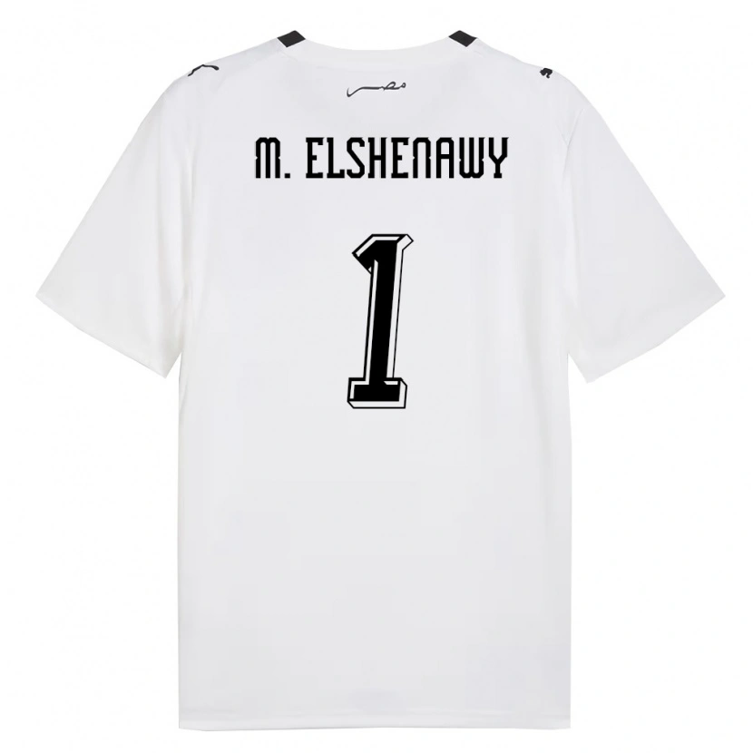 Danxen Men Egypt Mohamed El Shenawy #1 White Gray Black Away Jersey 26-28 T-Shirt