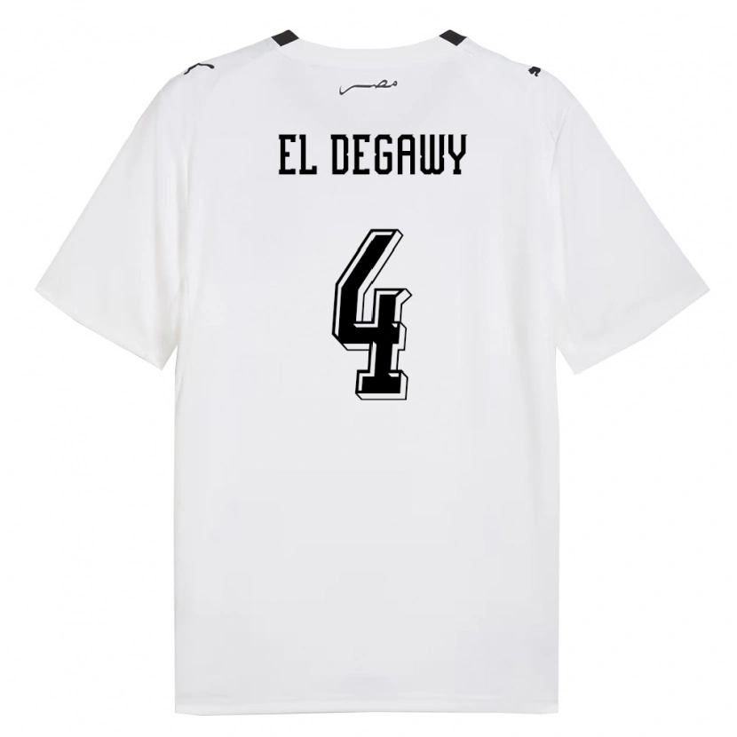 Danxen Men Egypt Hamza El Degawy #4 White Gray Black Away Jersey 26-28 T-Shirt