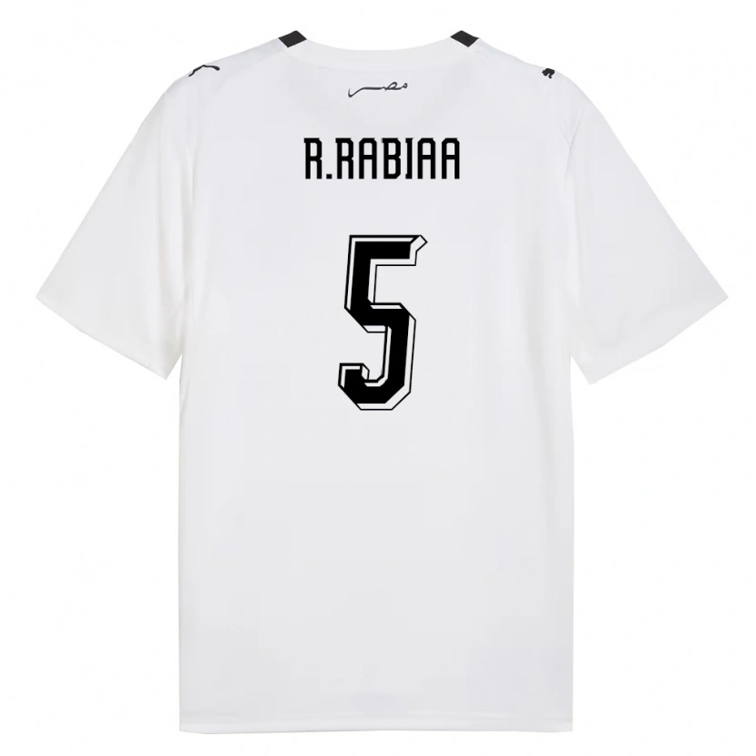 Danxen Men Egypt Ramy Rabia #5 White Gray Black Away Jersey 26-28 T-Shirt