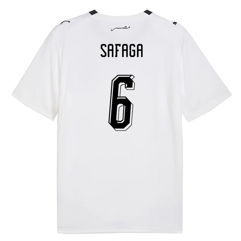 Danxen Men Egypt Seif Safaga #6 White Gray Black Away Jersey 26-28 T-Shirt