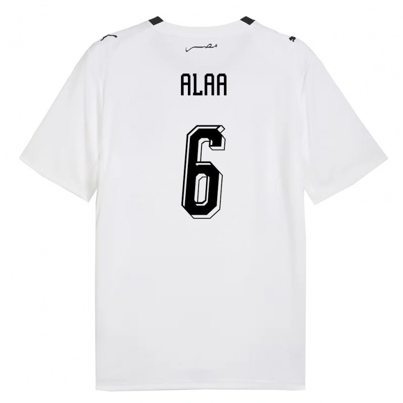 Danxen Men Egypt Adel Alaa #6 White Gray Black Away Jersey 26-28 T-Shirt