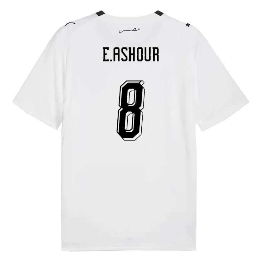 Danxen Men Egypt Emam Ashour #8 White Gray Black Away Jersey 26-28 T-Shirt