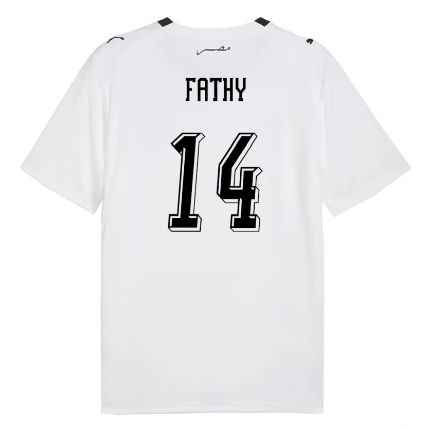Danxen Men Egypt Hamdy Fathy #14 White Gray Black Away Jersey 26-28 T-Shirt