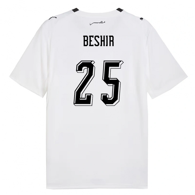 Danxen Men Egypt Ahmed Beshir #25 White Gray Black Away Jersey 26-28 T-Shirt