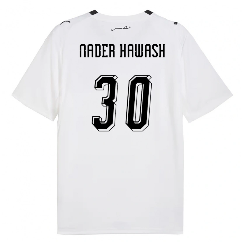 Danxen Men Egypt Ahmed Nader Hawash #30 White Gray Black Away Jersey 26-28 T-Shirt