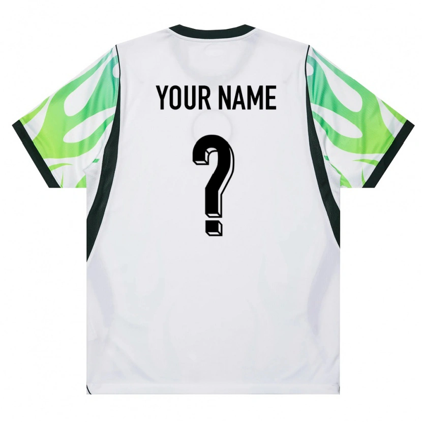 Danxen Men Nigeria Your Name #0 White Green Away Jersey 26-28 T-Shirt