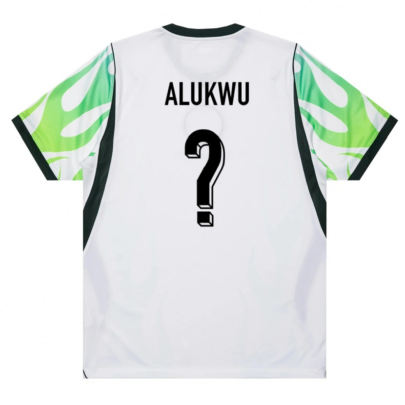 Danxen Men Nigeria Jonathan Alukwu #0 White Green Away Jersey 26-28 T-Shirt