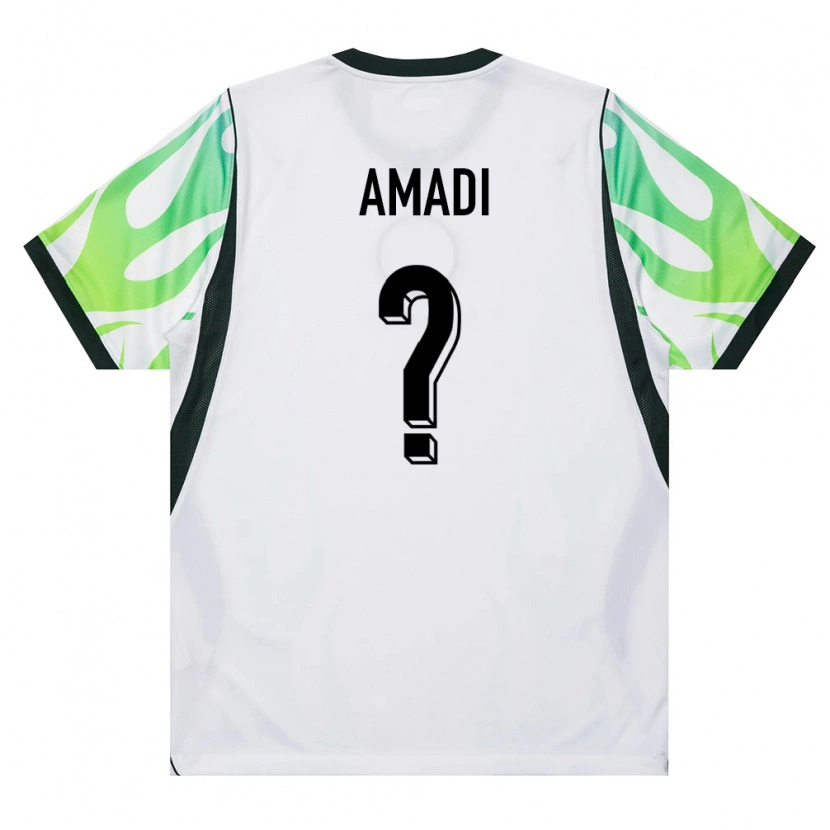 Danxen Men Nigeria Samuel Amadi #0 White Green Away Jersey 26-28 T-Shirt