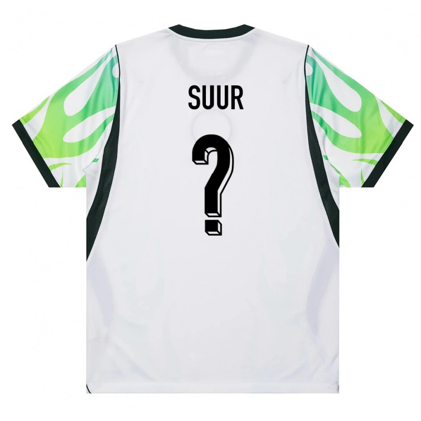 Danxen Men Nigeria Kumaga Suur #0 White Green Away Jersey 26-28 T-Shirt
