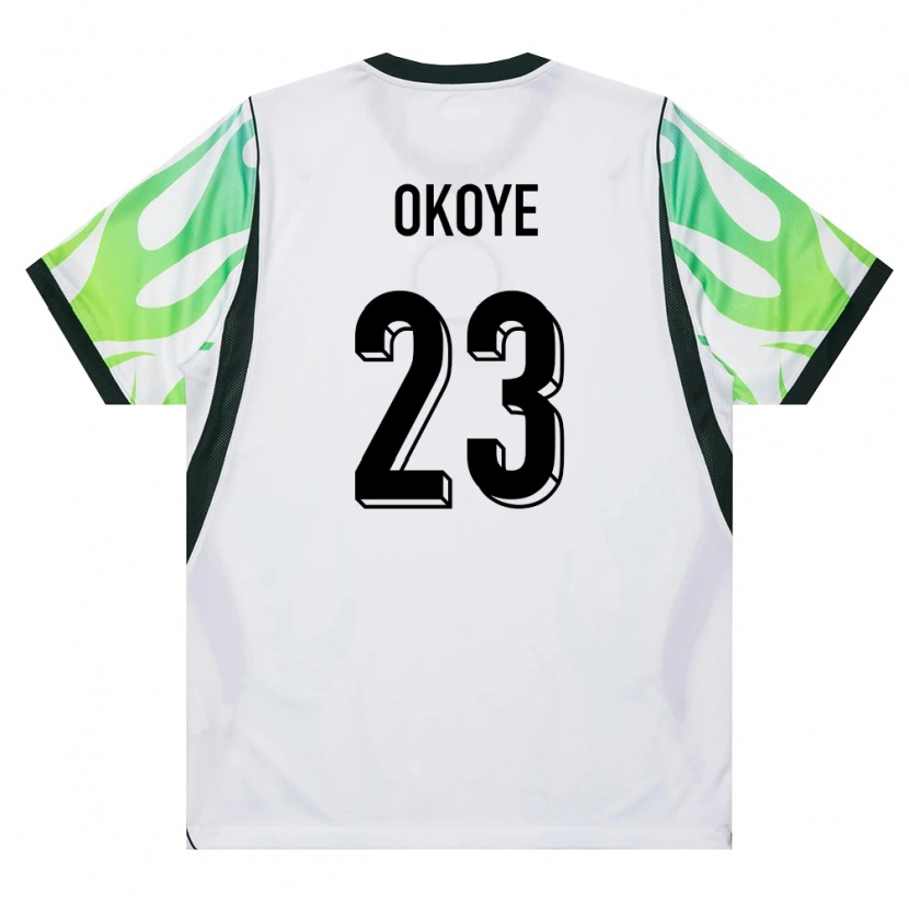 Danxen Men Nigeria Maduka Okoye #23 White Green Away Jersey 26-28 T-Shirt